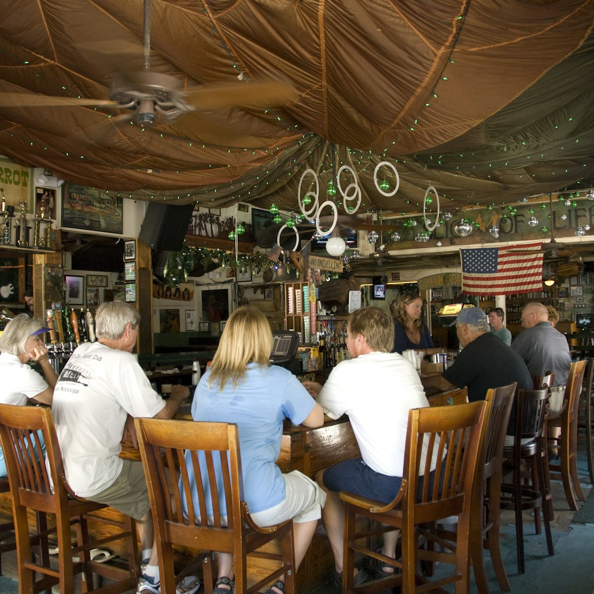 Lunchtime at the Green Parrot Bar in downtown Key West.