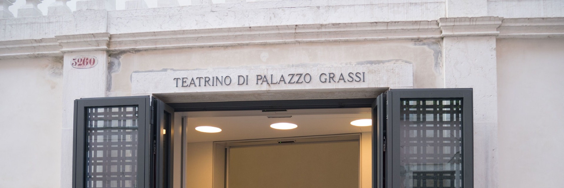 The gated entrance designed by Tadao Ando to the Teatrino Palazzo Grassi
