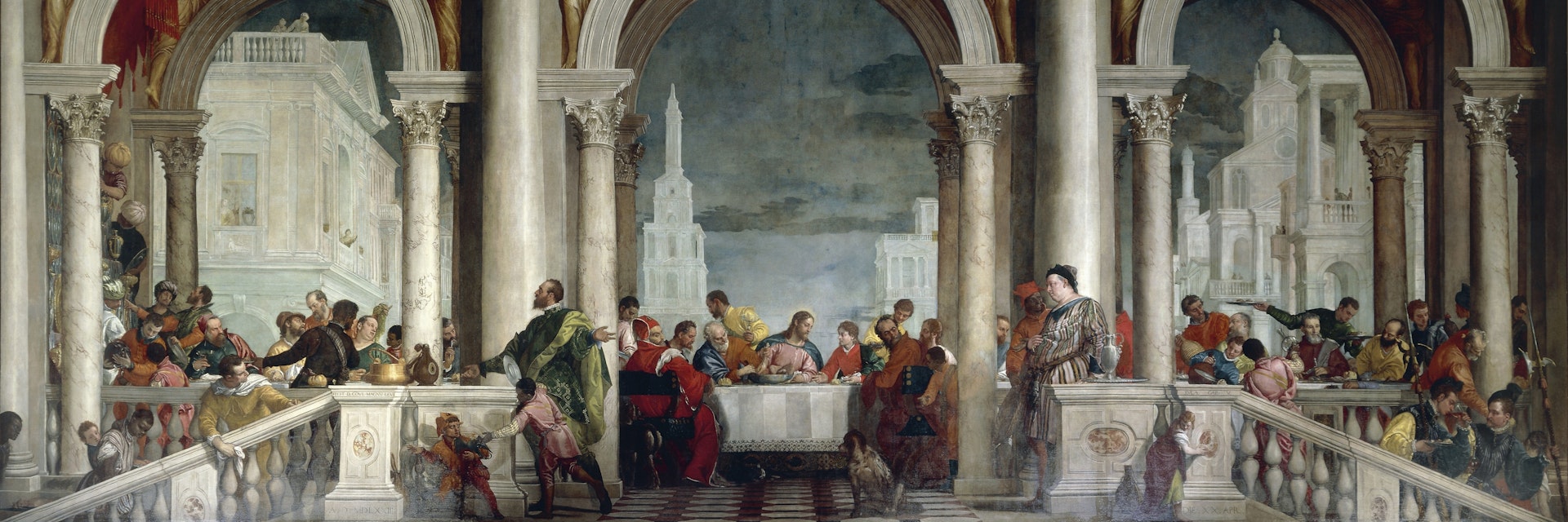 Feast in House of Levi by Paolo Caliari known as Veronese (1528-1588), 555x1280 cm, 1563