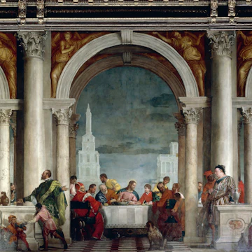 Feast in House of Levi by Paolo Caliari known as Veronese (1528-1588), 555x1280 cm, 1563