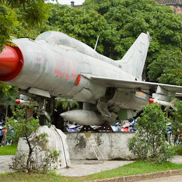 North Vietnamese MIG-21 fighter used in American War, Ba Dinh district.