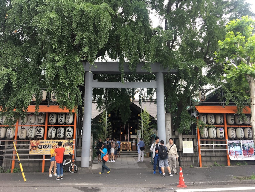 Namiyoke-jinja, Torii gate at the entrance to the shrine, Ginza & Tsukiji.