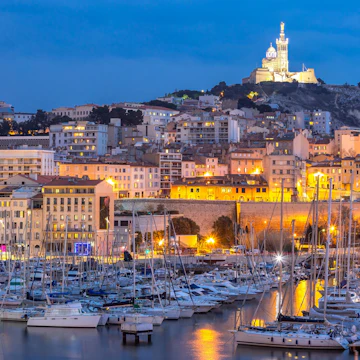 Marseille, France at night. The famous european harbour view on the Notre Dame de la Garde; Shutterstock ID 422043877; Your name (First / Last): redownload; GL account no.: redownload; Netsuite department name: redownload; Full Product or Project name including edition: redownload