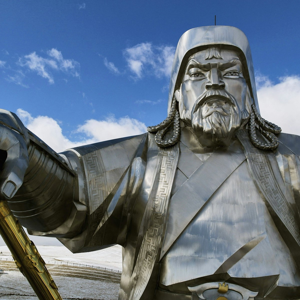 ULAN BATAAR, MONGOLIA - CIRCA SEPTEMBER, 2015: the biggest dschingis khan statue in the world near ulan bataar.; Shutterstock ID 355957883; Your name (First / Last): Megan Eaves; GL account no.: 65050; Netsuite department name: Online Editorial; Full Product or Project name including edition: Mongolia destination page highlights - Best in Travel 2017