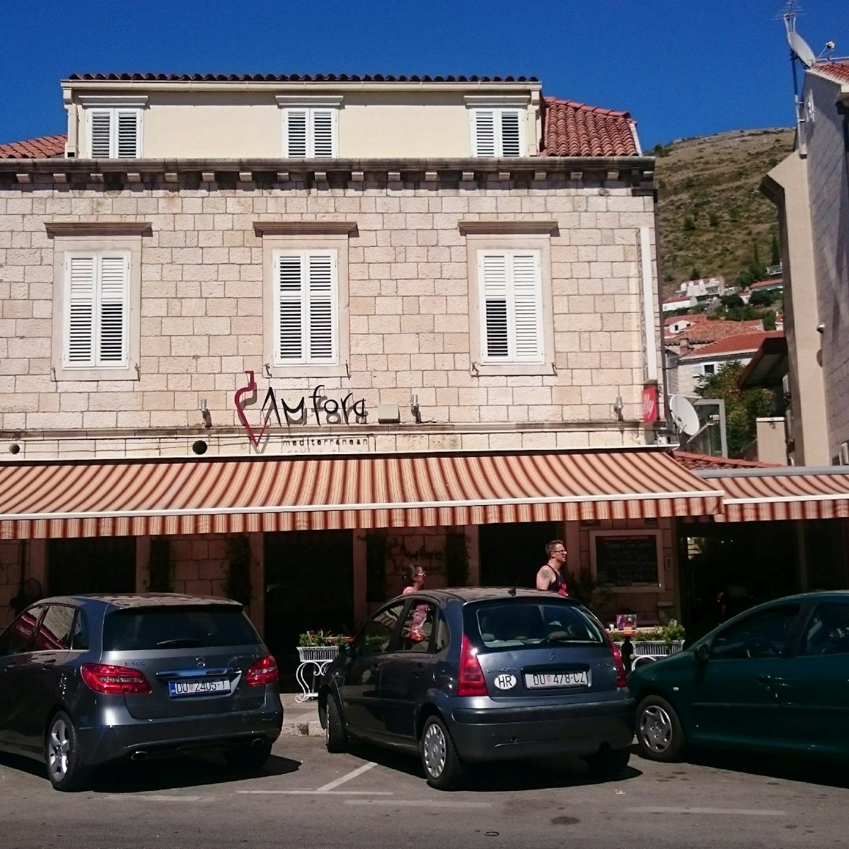 Amfora restaurant viewed from across the road