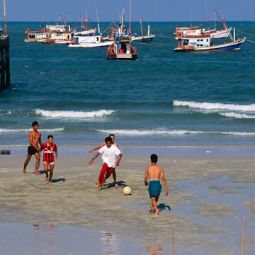 Playing soccer on the beach - Hua Hin, Prachuap Khiri Khan Province