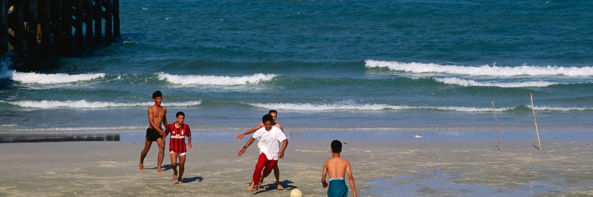 Playing soccer on the beach - Hua Hin, Prachuap Khiri Khan Province