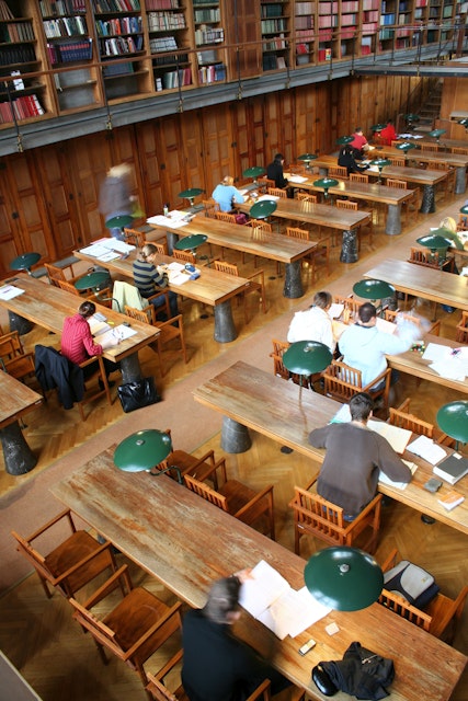 Overhead of main Reading Room at National  University Library.