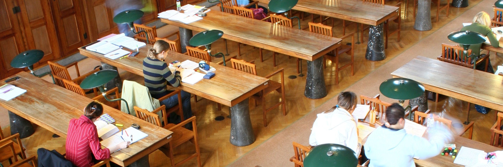 Overhead of main Reading Room at National University Library.
