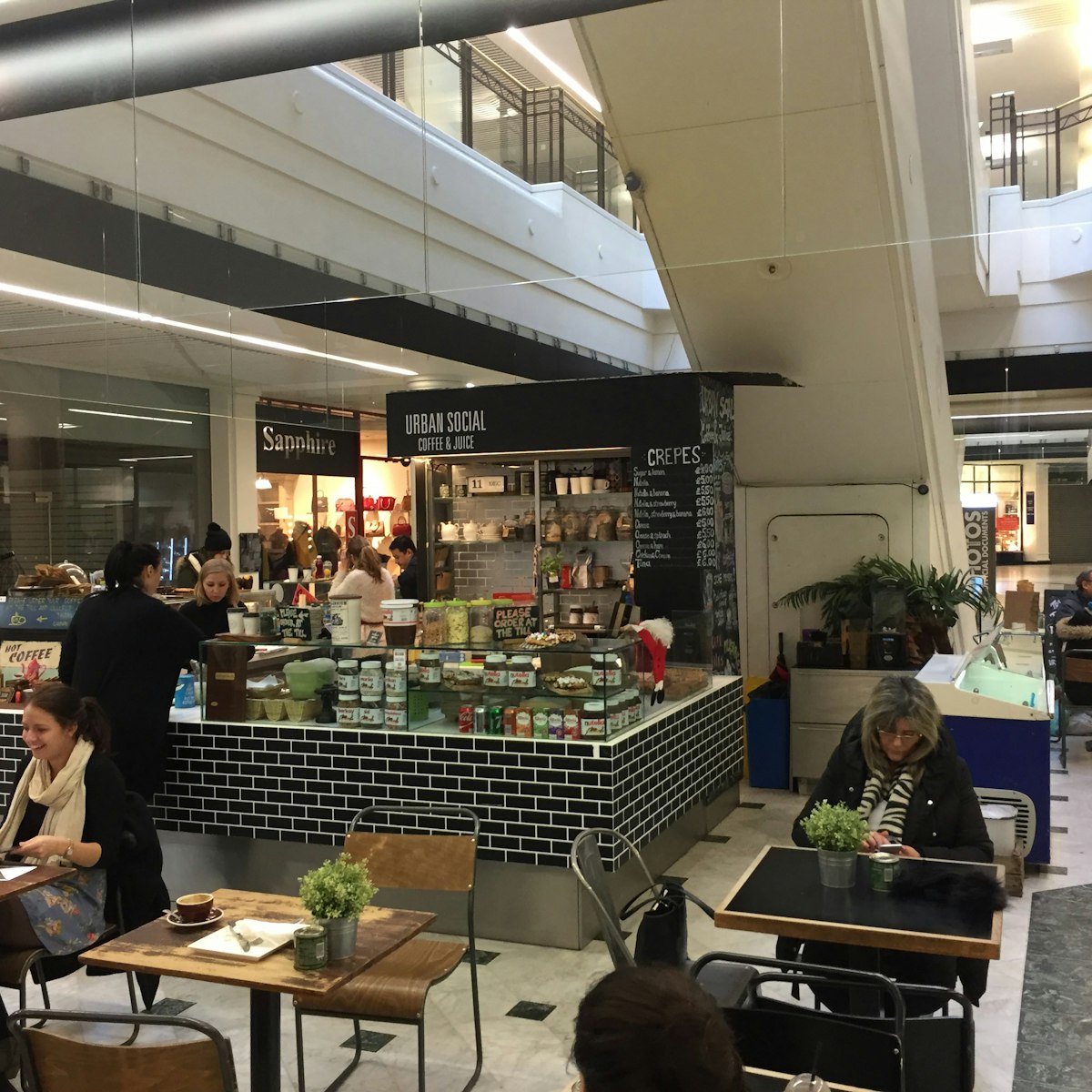 Urban Social cafe in the Whiteleys shopping centre in Bayswater