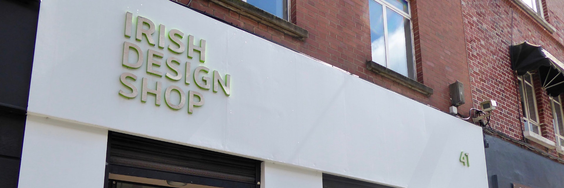 The shopfront of the Irish Design Shop