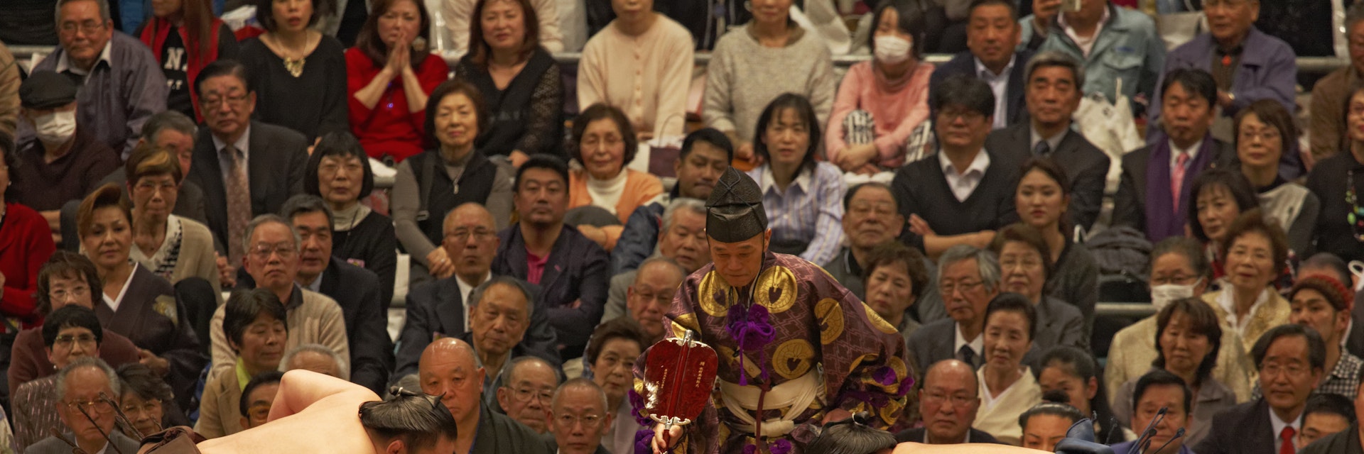 Sumo wrestlers  in Osaka; Japan