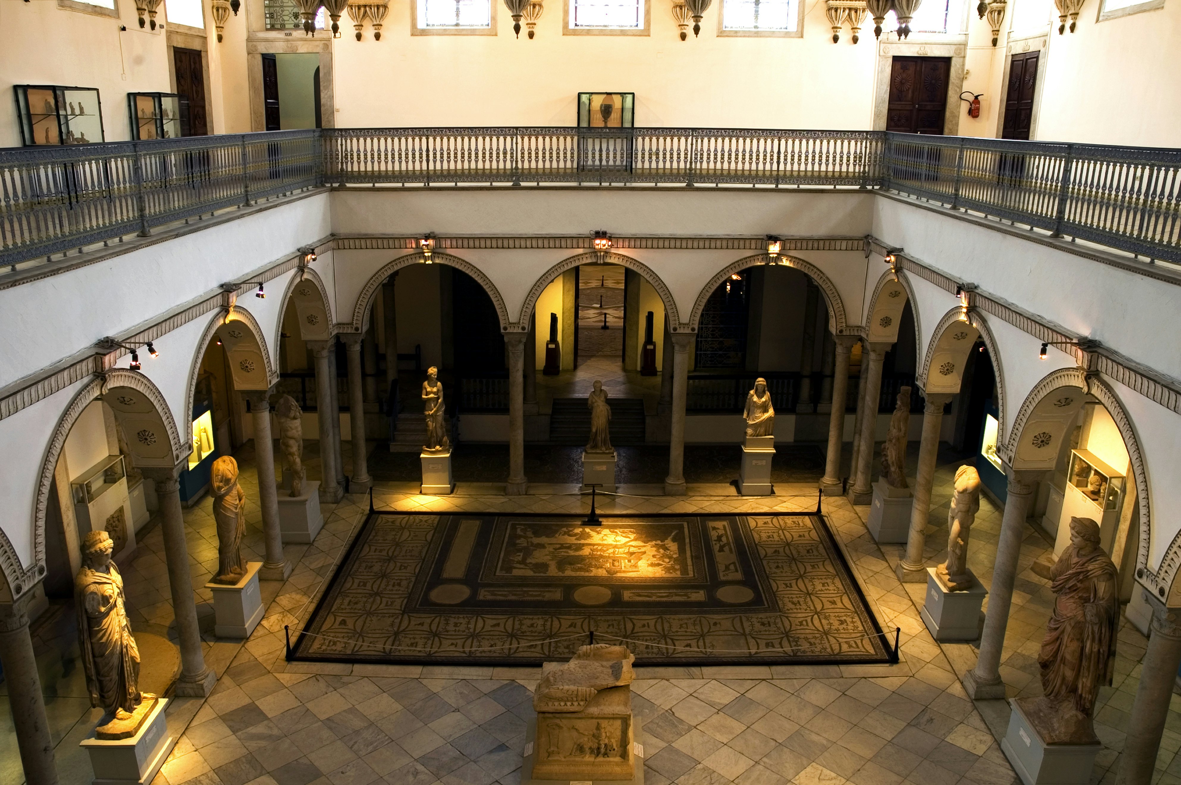 Overhead of Bardo Museum interior.
