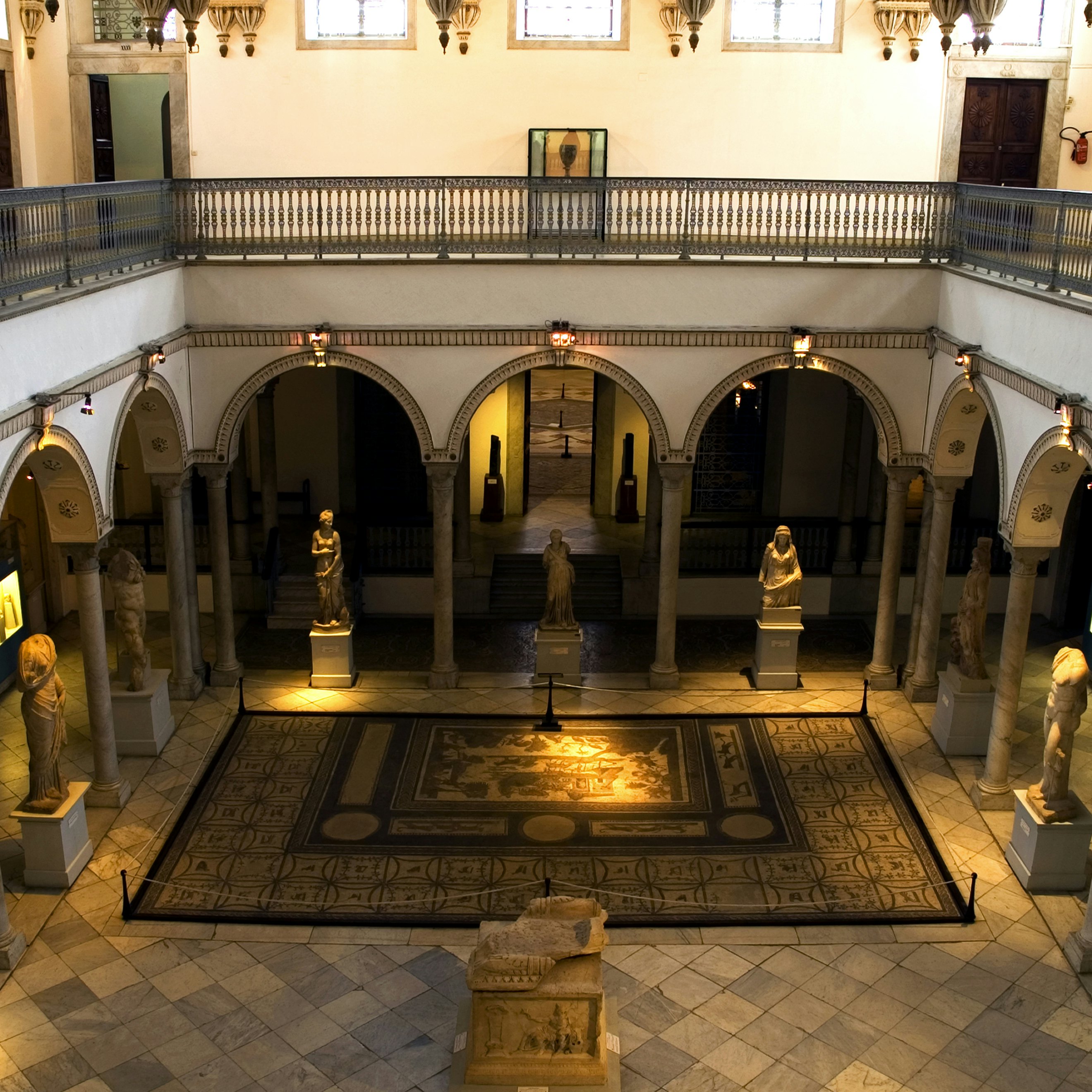 Overhead of Bardo Museum interior.