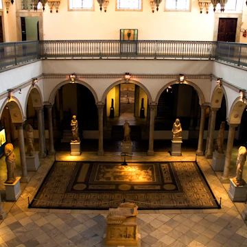 Overhead of Bardo Museum interior.