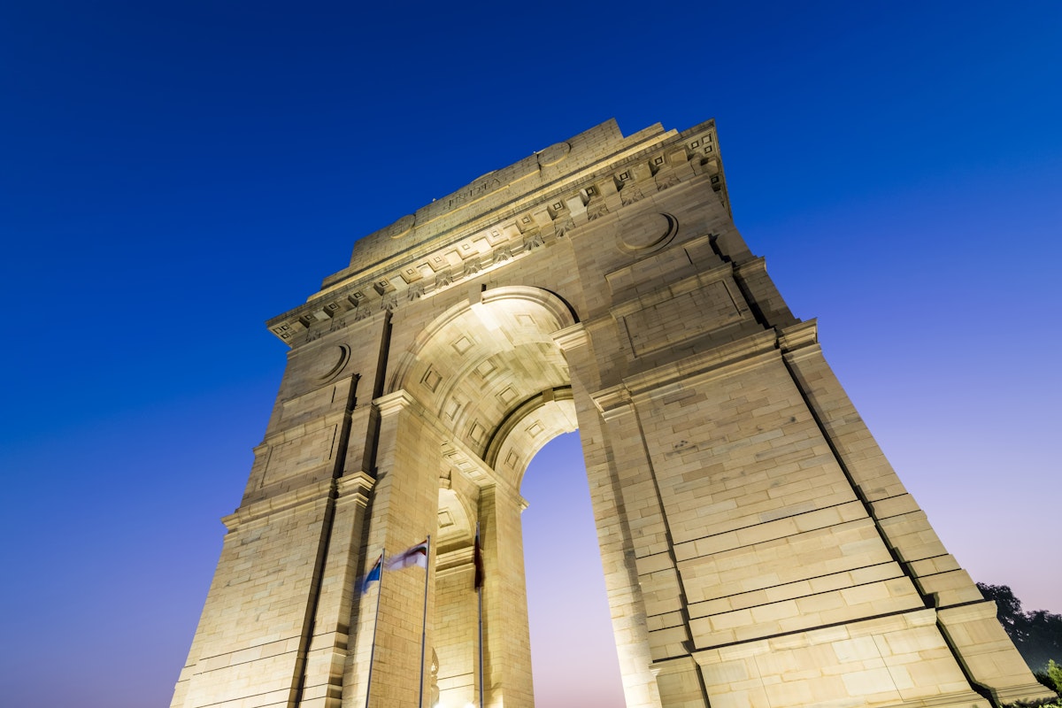 A wide angle shot of the India Gate (formerly known as the All India War Memorial) at Rajpath, New Delhi.; Shutterstock ID 325788497; Your name (First / Last): Josh Vogel; GL account no.: 56530; Netsuite department name: Online Design; Full Product or Project name including edition: Digital Content/Sights