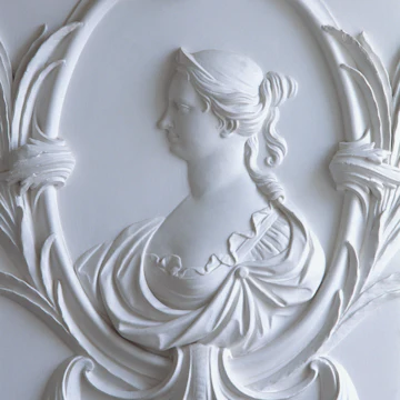 Ireland, County Kildare, Celbridge, Castletown House, 18th century Rococo stuccowork