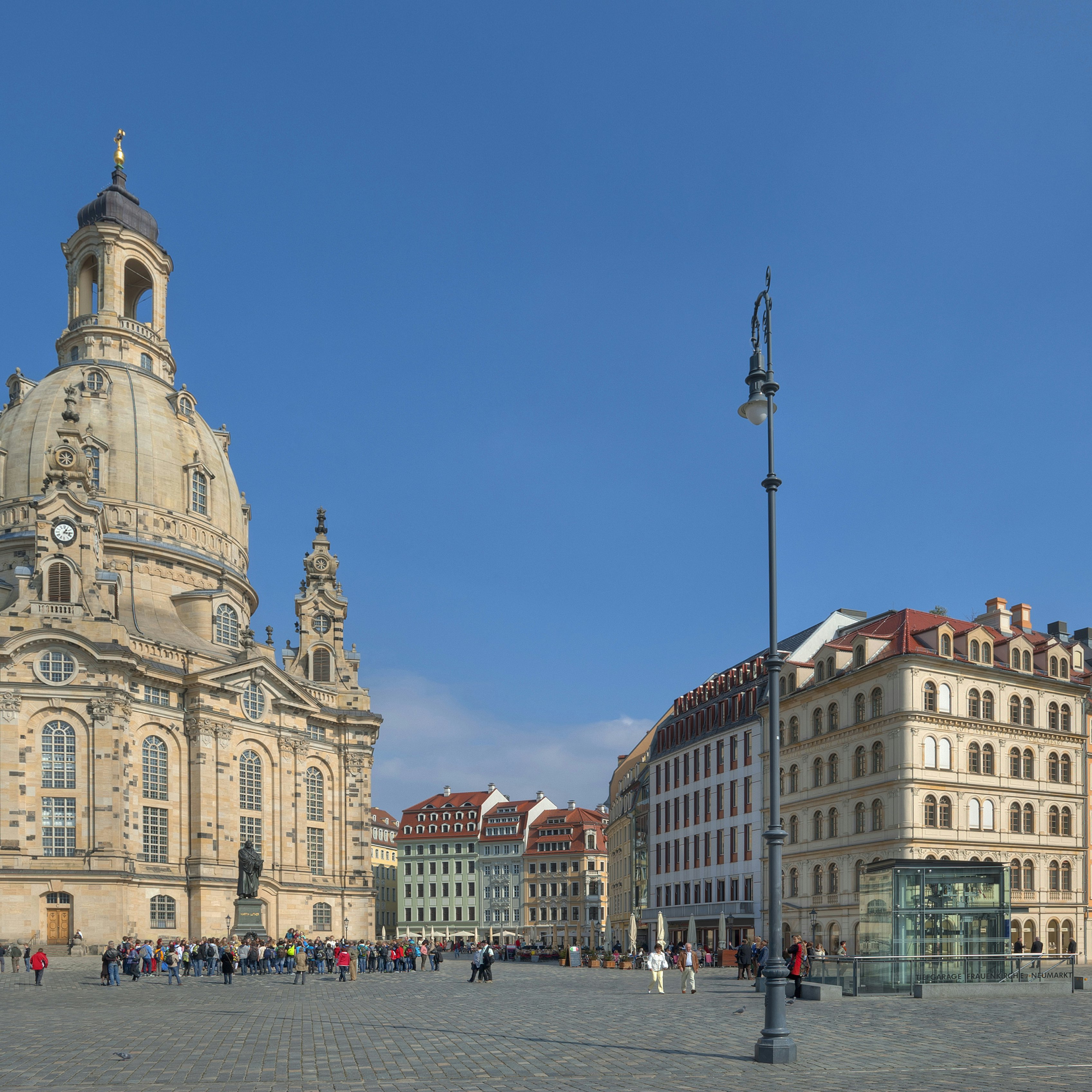 Frauenkirche with Neumarkt market, Saxony, Germany, Europe