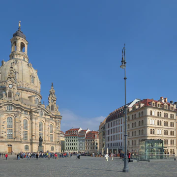 Frauenkirche with Neumarkt market, Saxony, Germany, Europe