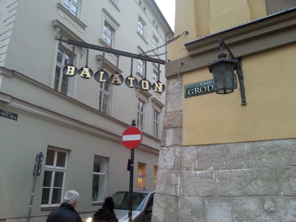 Balaton, street corner sign decoration.