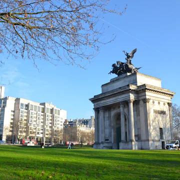 Wellington Arch, on the edge of Hyde Park
