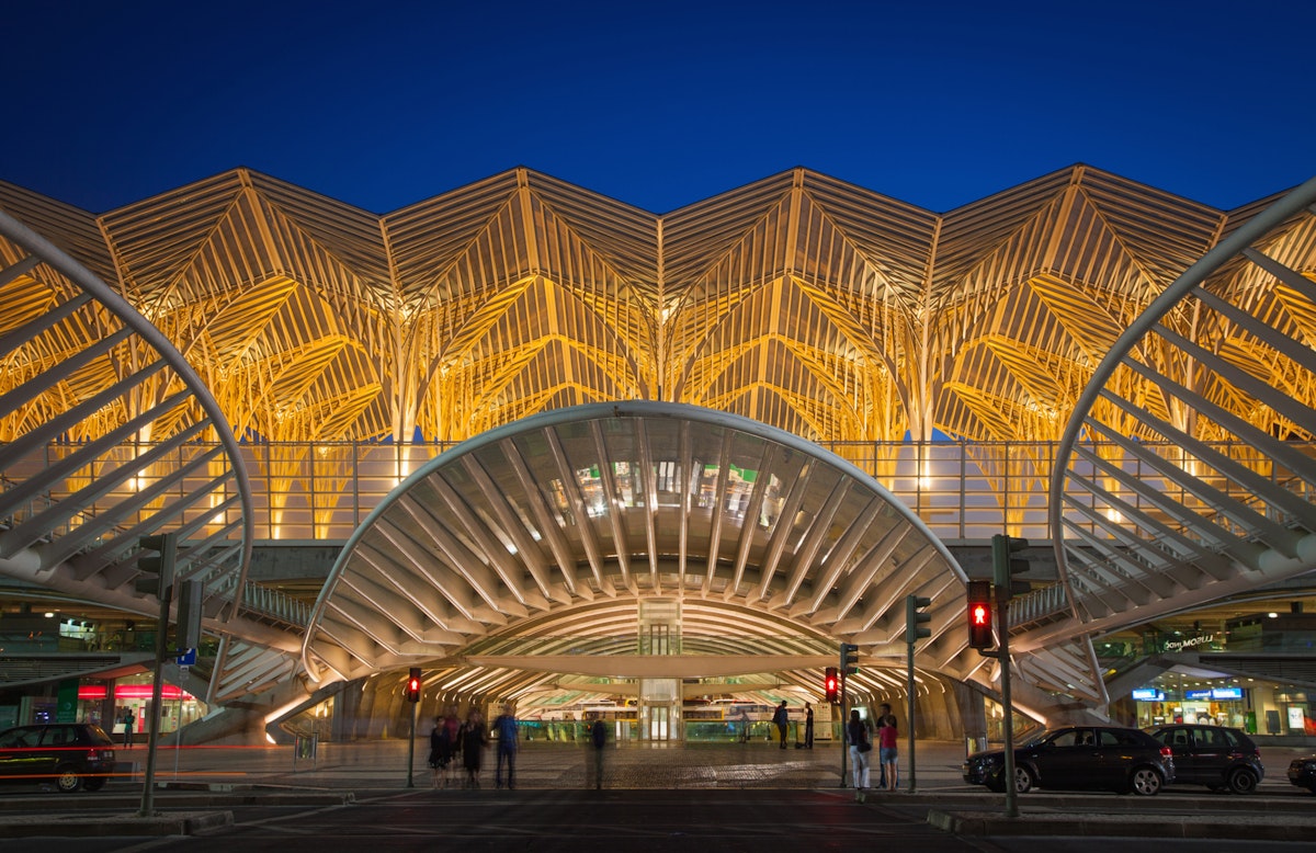 Gare do Oriente (Lisbon Orient Station) at Parque das Nacoes (Park of Nations), Lisbon, designed by Spanish architect Santiago Calatrava.