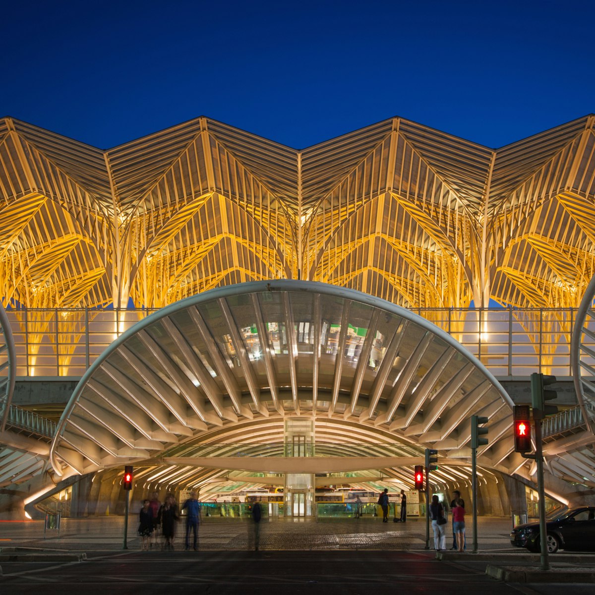 Gare do Oriente (Lisbon Orient Station) at Parque das Nacoes (Park of Nations), Lisbon, designed by Spanish architect Santiago Calatrava.
