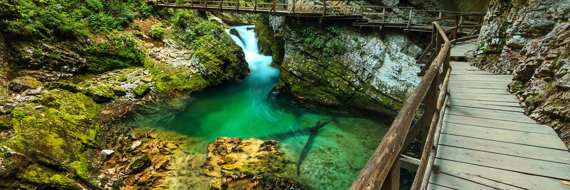 Vintgar gorge and wooden path,Bled,Slovenia