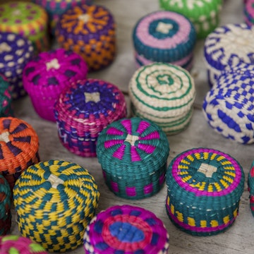 Colorful baskets, West End, Roatan, Honduras