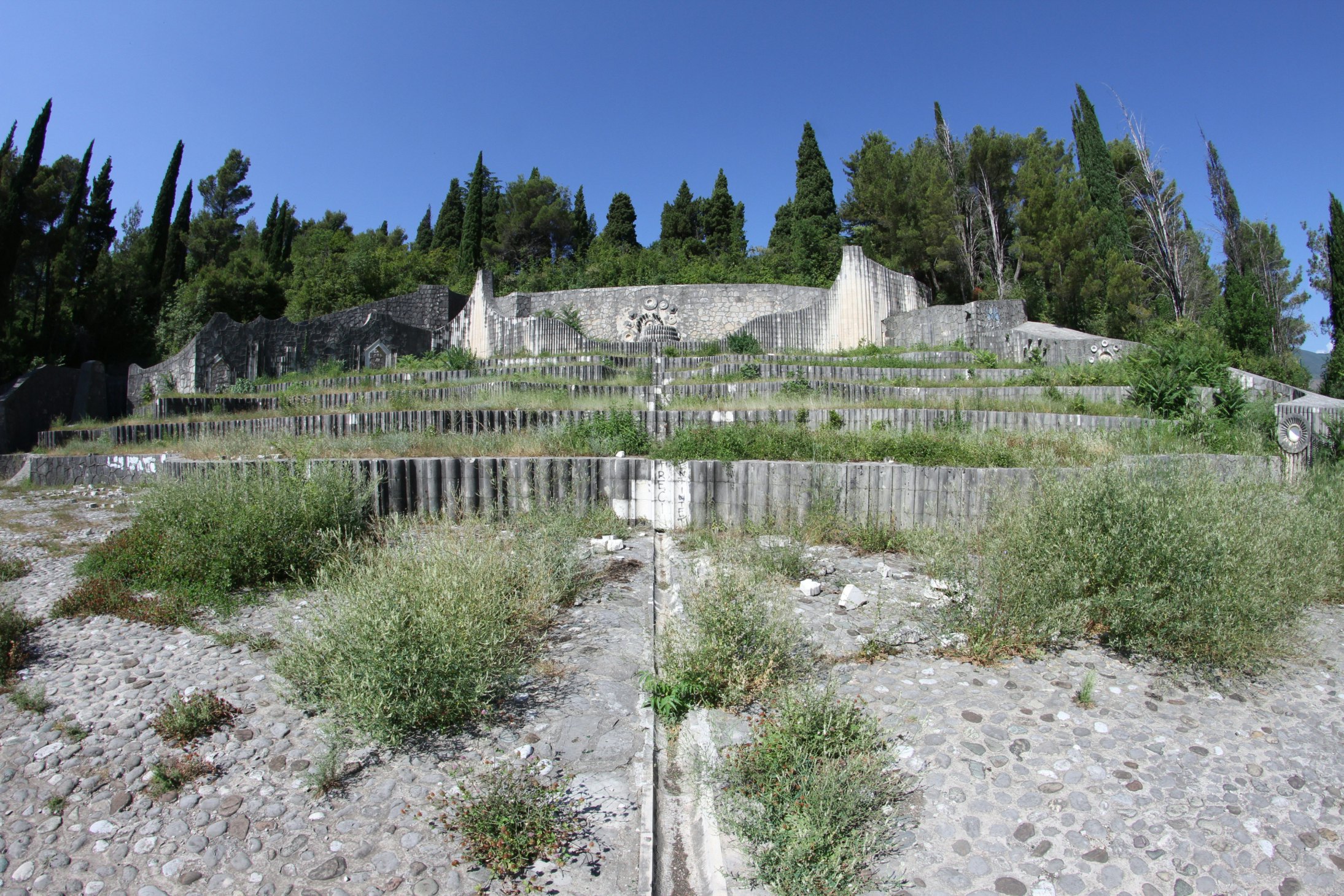 The Partisan Memorial Cemetery in Mostar is located in Mostar, Bosnia and Herzegovina. It was built in 1965 in honor of the Yugoslav Partisans of Mostar who were killed during World War II in Yugoslavia.