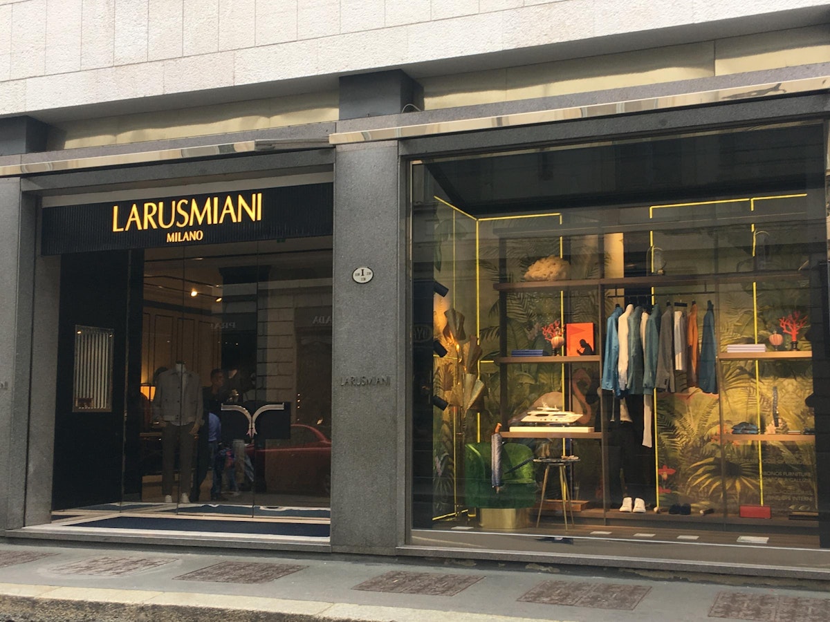 The Larusmiani shop entrance