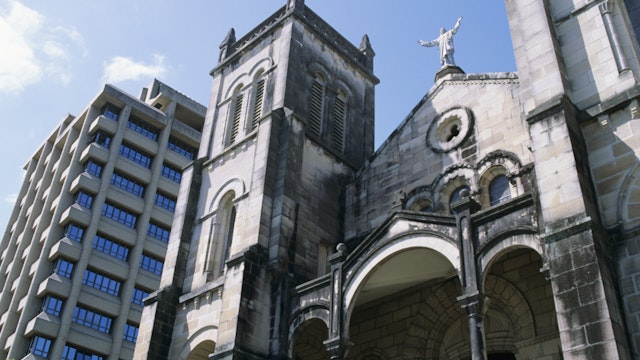 Fiji, Suva, Exterior vew of Sacred Heart Cathedral.