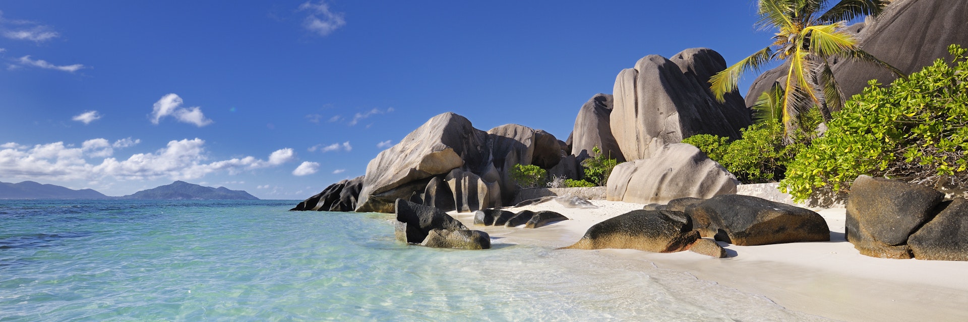 Famous tropical beach of Anse Source d'Argent