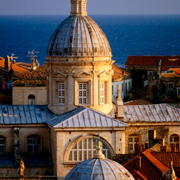 Baroque domes of Cathedral of the Assumption of the Virgin and St Blaise's church.
