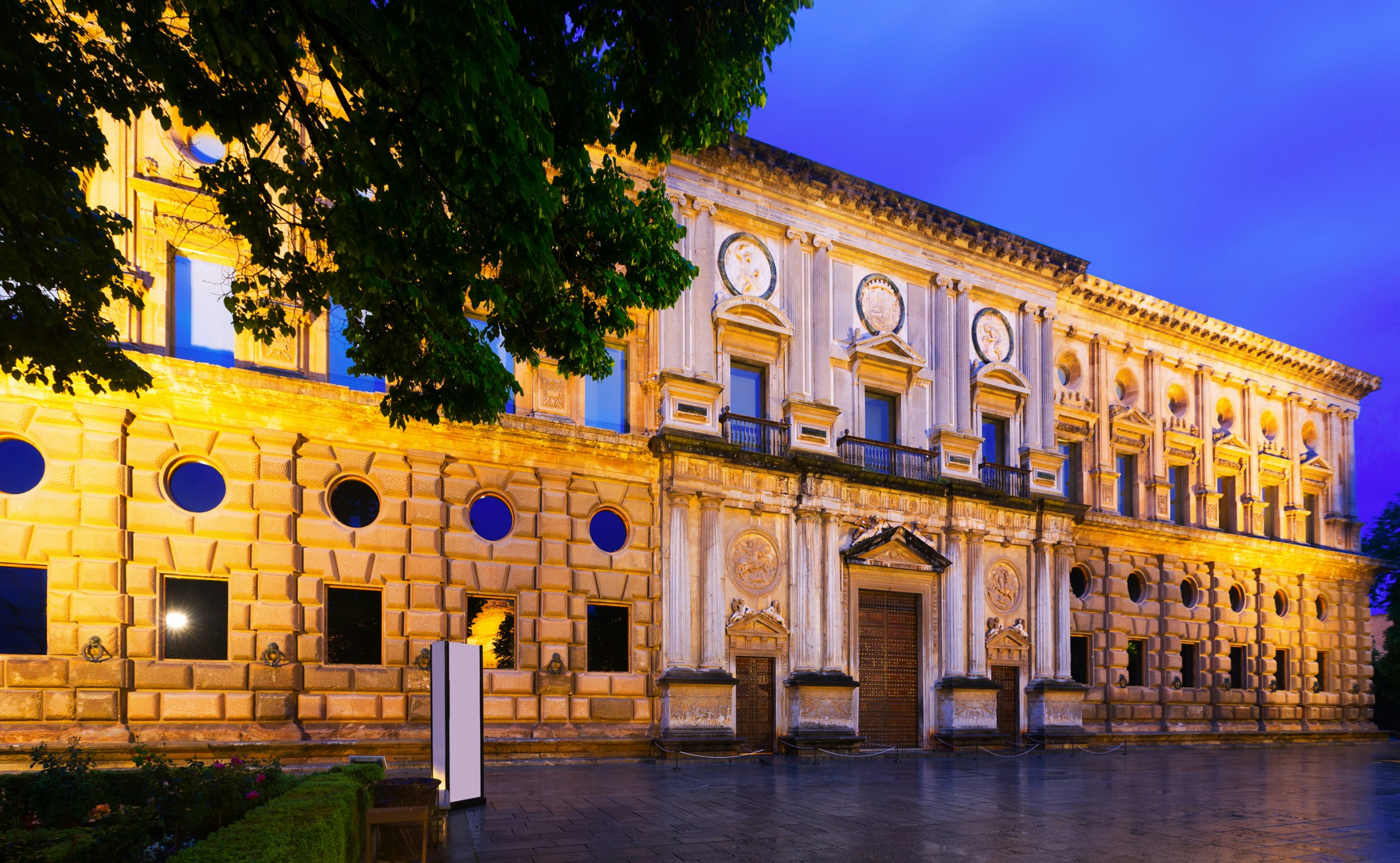 Evening view of  Palace of Charles V at Alhambra.  Granada ; Shutterstock ID 495206575; Your name (First / Last): redownload; GL account no.: redownload; Netsuite department name: redownload; Full Product or Project name including edition: redownload