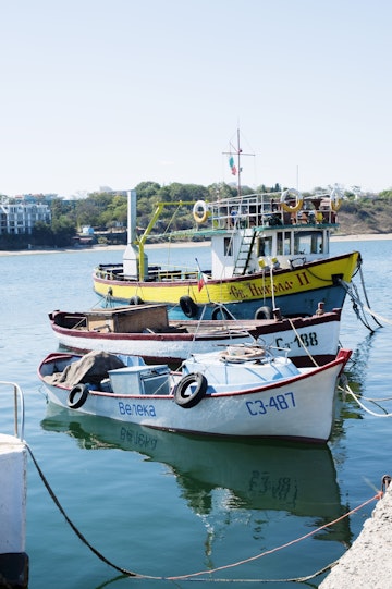 Fishing boats docked at Chernomorets harbour.