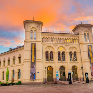 OSLO, NORWAY - 8 JULY, 2015: Famous beautiful concrete building which houses Nobel Peace Centre located by the waterfront at Aker Brygge.; Shutterstock ID 312822503; Your name (First / Last): Josh Vogel; GL account no.: 56530; Netsuite department name: Online Design; Full Product or Project name including edition: Digital Content/Sights