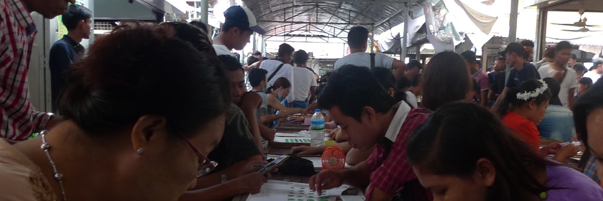 Traders and buyers at Mandalay Jade Market