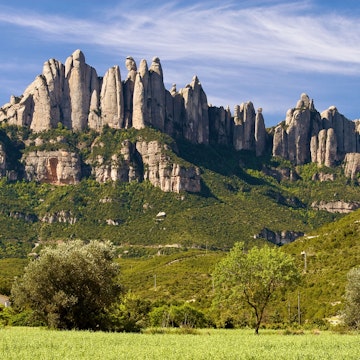 Montserrat Mountain viewed from Sant Cristofol. Bages. Barcelona Province. Catalonia. Spain / Macizo de la Montana de Montserrat, visto desde Sant Cristfol, en la Comarca del Bages. Provincia de Barcelona. Cataluna. Espana