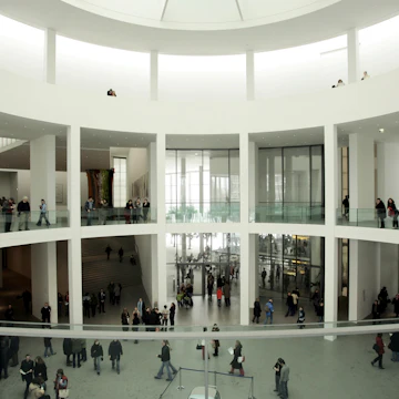 Interior view of the Pinakothek der Moderne, Rotunda, Munich, Bavaria, Germany, Europe