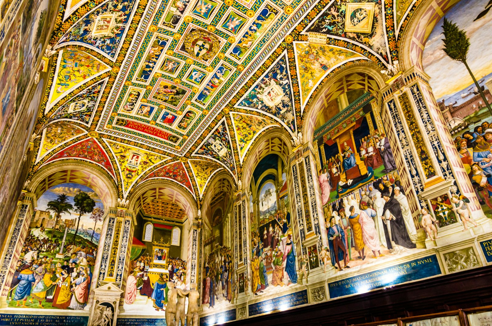 Siena, Italy - 08 01 2017: View of  Piccolomini Library inside Siena Cathedral; Shutterstock ID 1053389615; Your name (First / Last): Anna Tyler; GL account no.: 65050; Netsuite department name: Online Editorial; Full Product or Project name including edition: destination-image-southern-europe