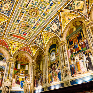 Siena, Italy - 08 01 2017: View of Piccolomini Library inside Siena Cathedral; Shutterstock ID 1053389615; Your name (First / Last): Anna Tyler; GL account no.: 65050; Netsuite department name: Online Editorial; Full Product or Project name including edition: destination-image-southern-europe