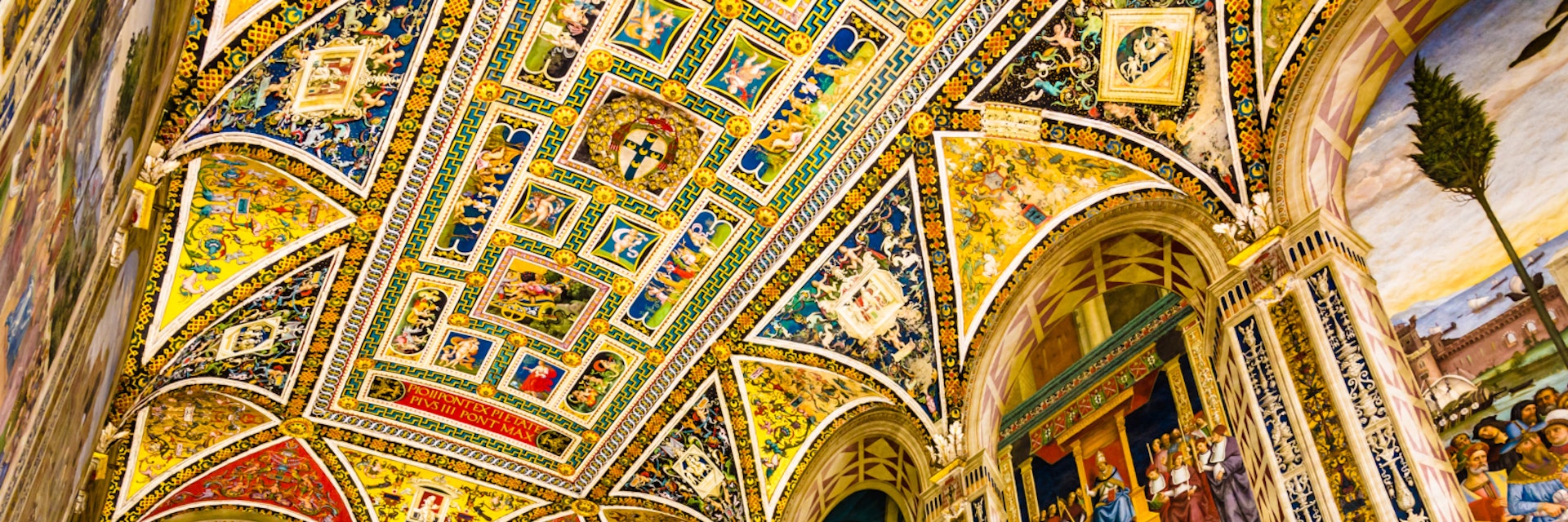 Siena, Italy - 08 01 2017: View of  Piccolomini Library inside Siena Cathedral; Shutterstock ID 1053389615; Your name (First / Last): Anna Tyler; GL account no.: 65050; Netsuite department name: Online Editorial; Full Product or Project name including edition: destination-image-southern-europe