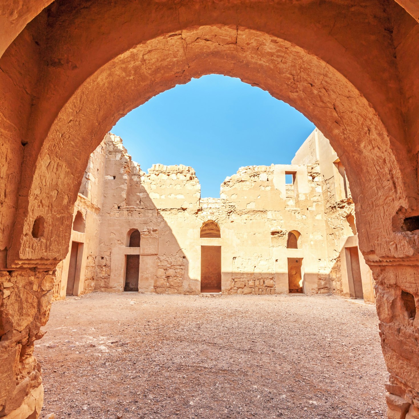 Qasr Al Kharanah in present-day eastern Jordan, about 60km east of Amman and relatively close to the border with Saudi Arabia. It is known as Qasr al Harrana, Qasr Kharana, Kharaneh or Hraneh.; Shutterstock ID 247357723; Your name (First / Last): Lauren Keith; GL account no.: 65050; Netsuite department name: Content Asset; Full Product or Project name including edition: Jordan 2017