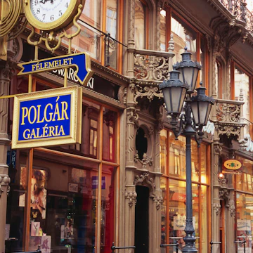 Shopfronts on Vaci utca, Inner Town.