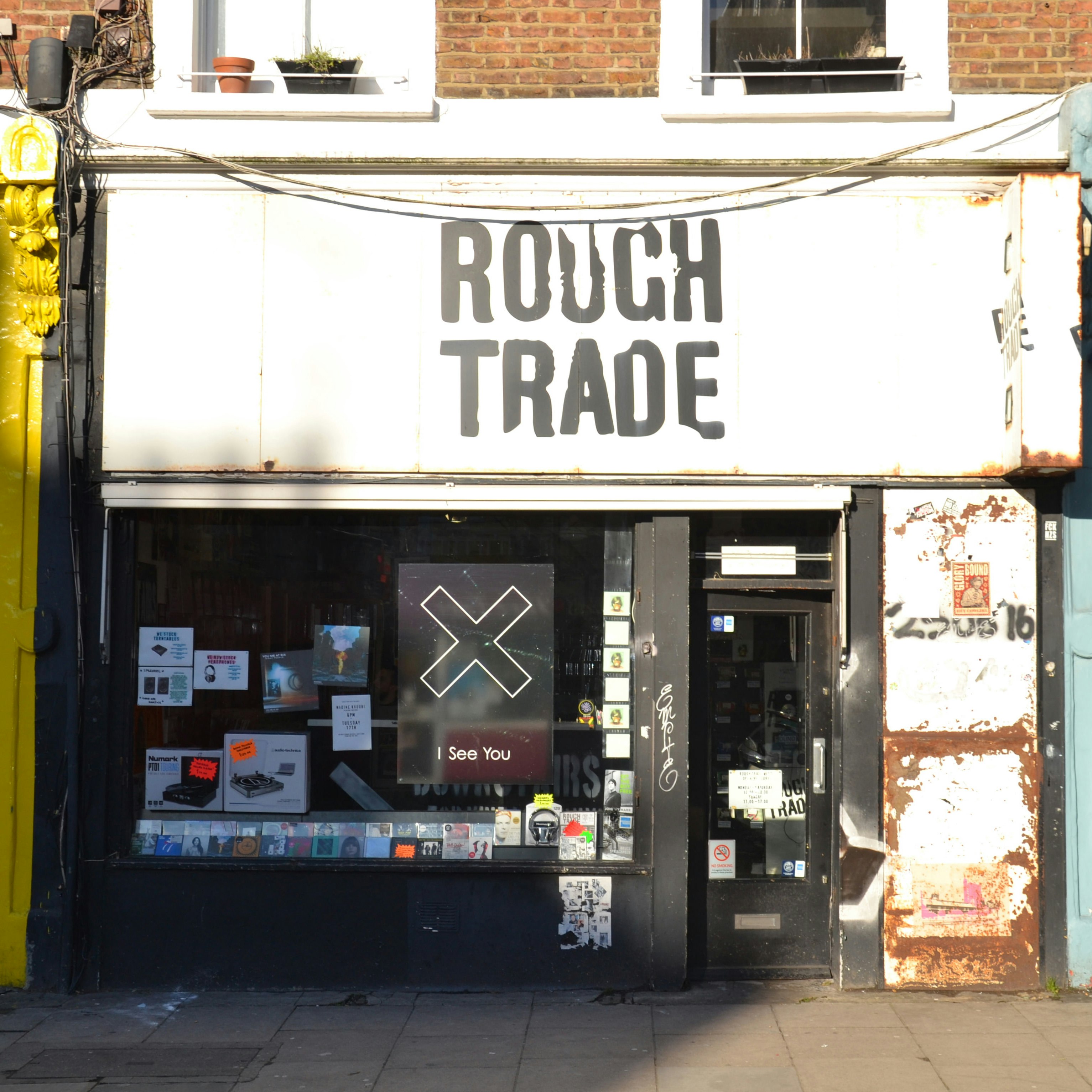 The outside of Rough Trade, a record shop in Notting Hill