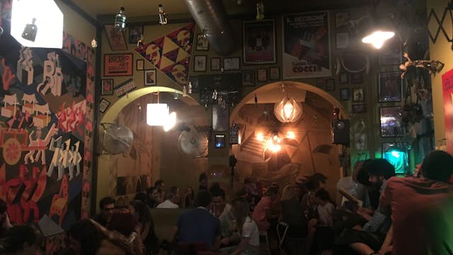 The Futurism themed design inside Lacerba
