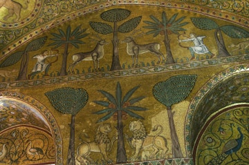 Mosaics in the Sala di Ruggero (Hall of King Roger) in the Palazzo dei Normanni (Palazzo Reale).