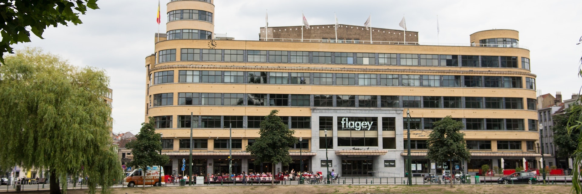 Flagey building from across the pond