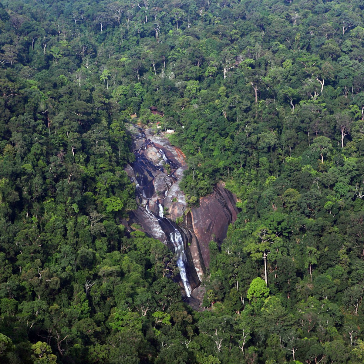 Aerial view of Seven Wells waterfall.
